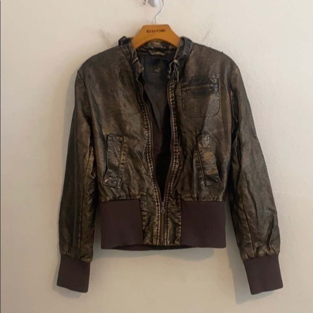 Uniquism large black and gold zip up jacket